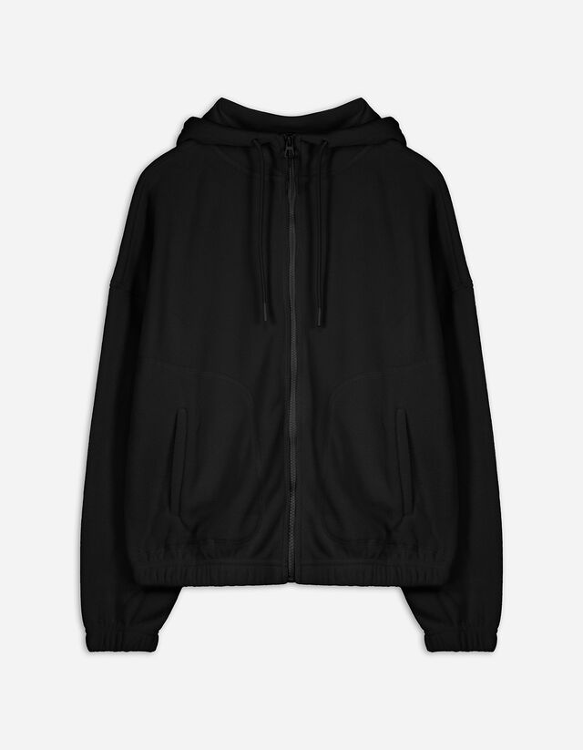 Pullover in pile - Maniche spioventi - nero