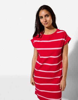 T-Shirt-Kleid - gerade geschnitten - Rot