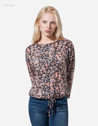 Shirt - Knotendetail - schwarz