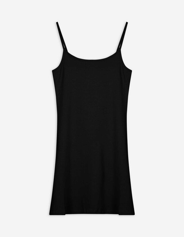 Kleid in A-Linie - Spaghettiträger - schwarz