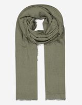 Foulard - Frange alle estremit&agrave; - verde scuro