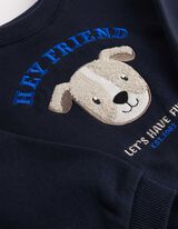 Sweatshirt - Applikation - dunkelblau