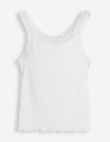 Top - Spitzenbesatz - wei&szlig;