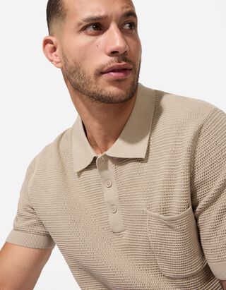 Poloshirt - Polokragen - beige