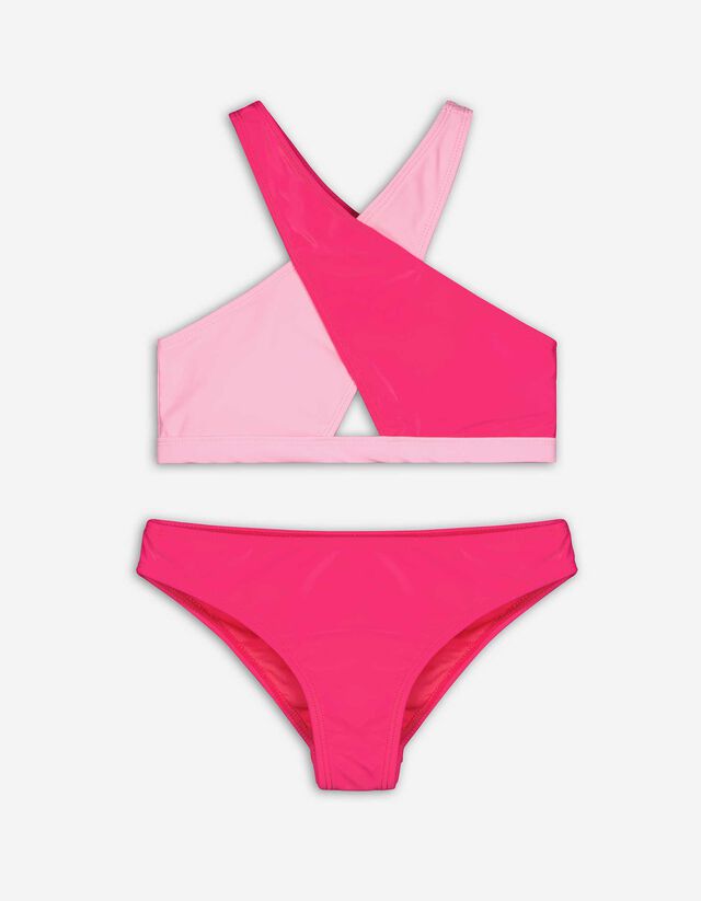 Komplet gornji dio bikinija i gaćice - Višebojni dizajn - pink