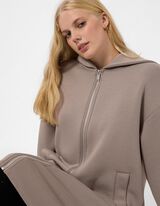 Sweatjacke - Kapuze - Taupe