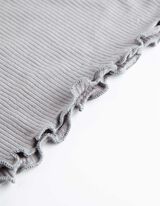 Marškinėliai ilgomis rankovėmis - Nėrinių apvadas - pilkas