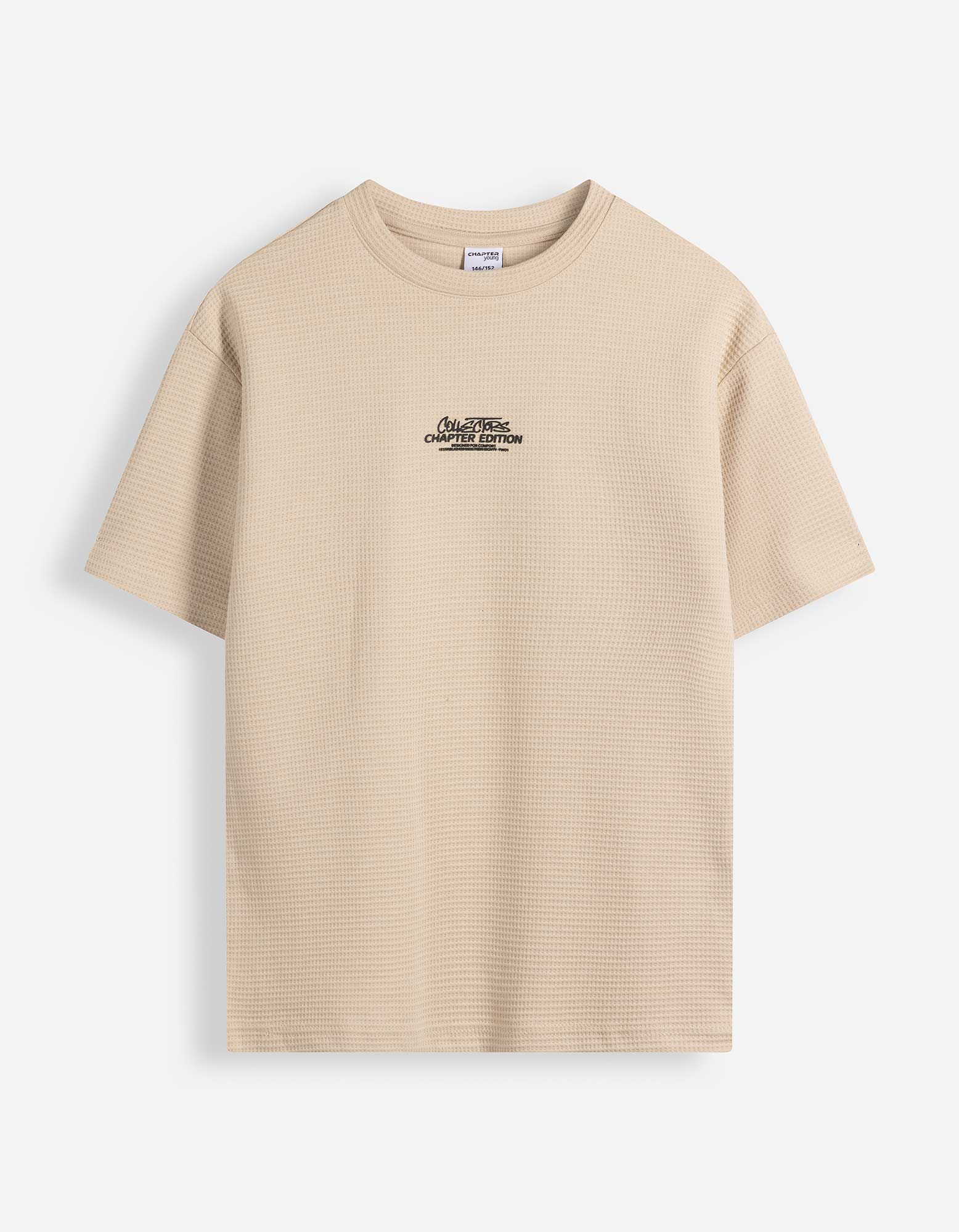 T-shirt - Wafelstructuur - Lichtgrijs