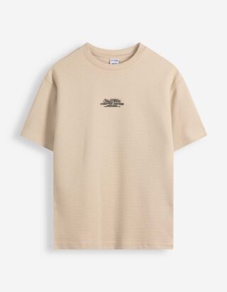 T-shirt - Wafelstructuur - Lichtgrijs