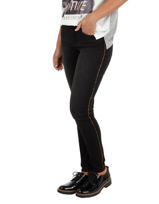 Damen Coloured Denim 5-Pocket-Jeans mit Goldnaht