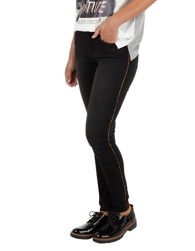 Damen Coloured Denim 5-Pocket-Jeans mit Goldnaht