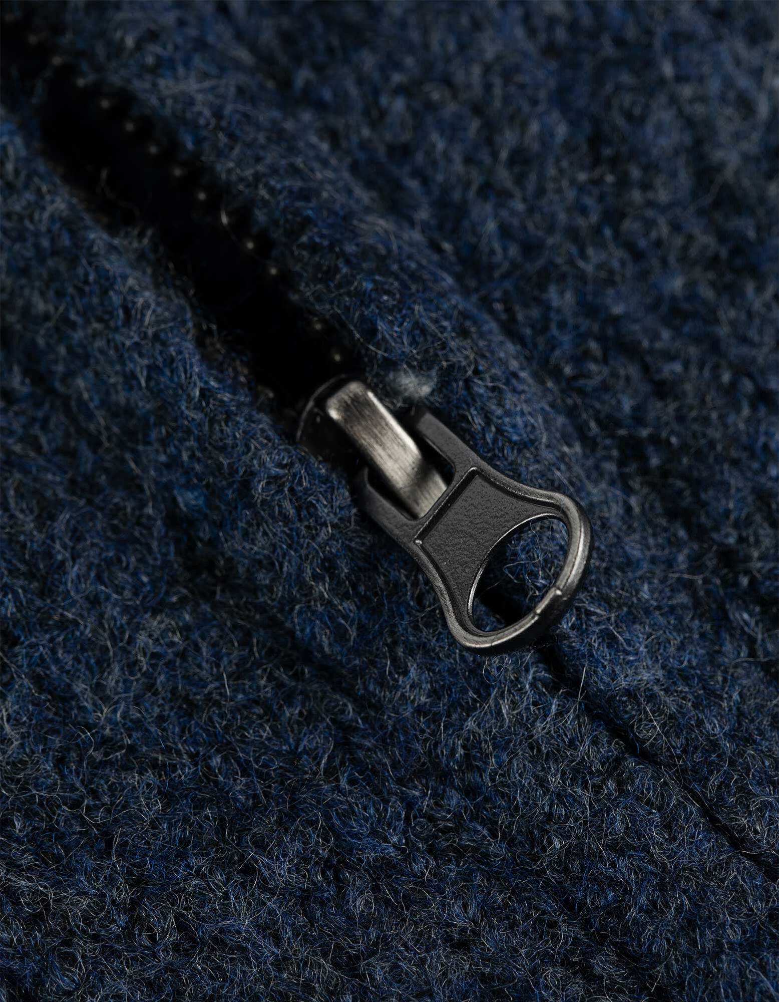 Robe - Col roul&eacute; - bleu fonc&eacute;