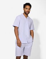 Overhemd - Seersucker - lichtblauw