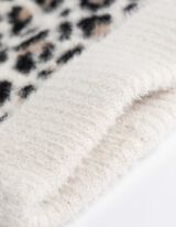 czapka - zwierzęcy wzór - jasny szary