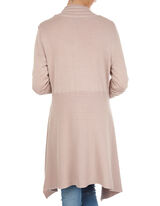 Damen Cardigan mit gerippten Eins&auml;tzen