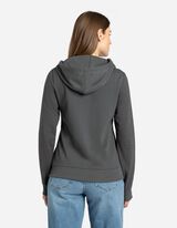 Felpa aperta - Cappuccio con coulisse - grigio scuro