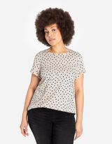 Tricou - Mâneci cu manșete fixe - Alb