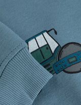 Pulover - Potisk po celotni površini - modra