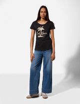 Tričko - Třpytiv&yacute; potisk - cern&aacute;