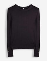 Strickpullover - Zierkn&ouml;pfe - Schwarz