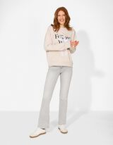 Sweatshirt - Applikation - beige