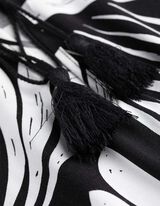 Blusenkleid - Allover-Muster - schwarz