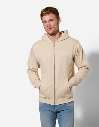 rozpinana bluza - Tylny nadruk - Bezowy