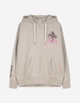 Felpa aperta - Stampa sul retro - beige