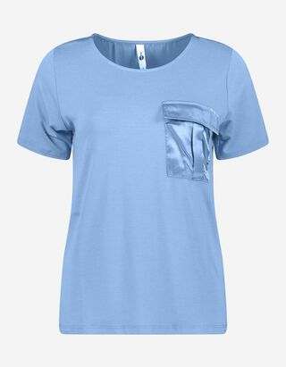 T-shirt - Viscose m&eacute;lang&eacute;e - Bleu clair