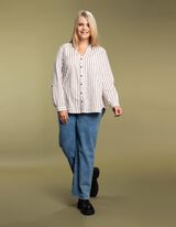 bluzka koszulowa - dekolt serafino - bez