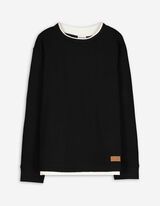 Langarmshirt - Oversized Fit - schwarz
