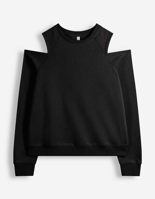 Sweatshirt - Cut-Outs - Schwarz