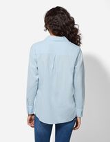 Bluse - Brusttasche - hellblau