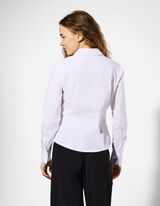 Bluse - Baumwoll-Mix - wei&szlig;