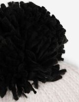 Pomponos sapka - Színes blokkolás - fekete