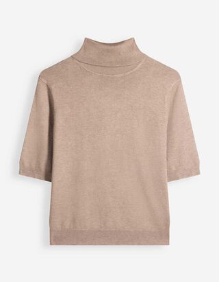 Pullover - Rollkragen - Beige