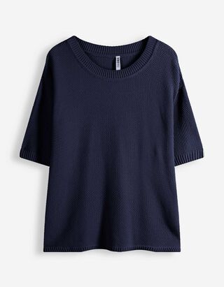 Pull-over - Coton - Bleu fonc&eacute;