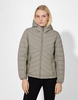 Steppjacke - Kapuze - dunkelgr&uuml;n