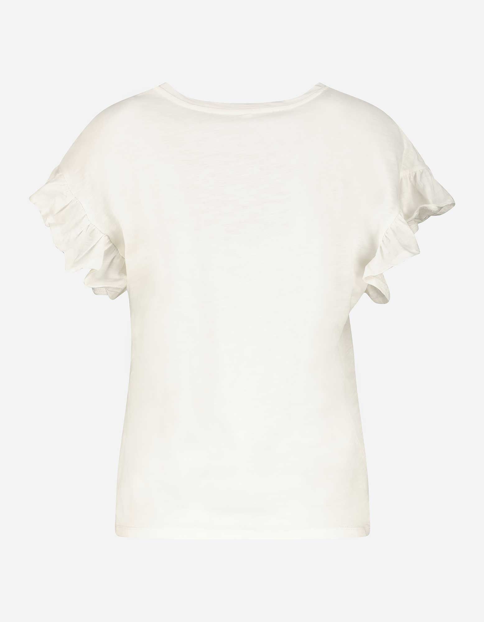 T-shirt - Manches &agrave; volants - blanc