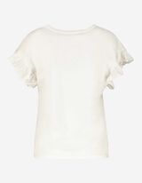 T-shirt - Manches &agrave; volants - blanc