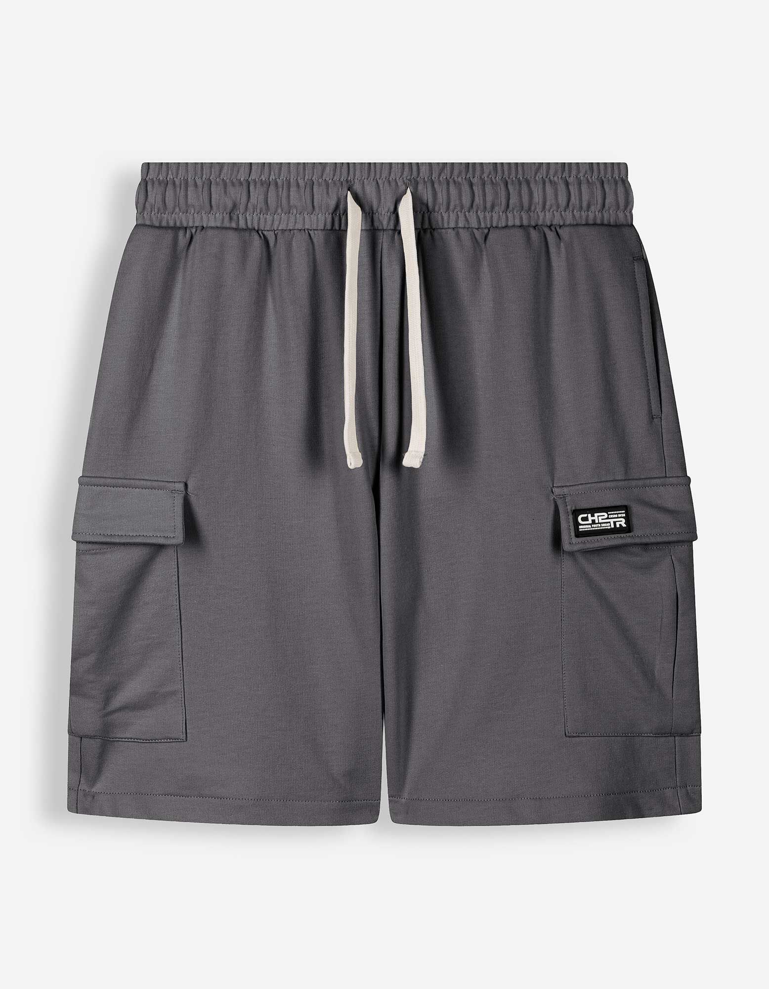 Short cargo - Molleton - Gris fonc&eacute;