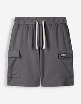 Short cargo - Molleton - Gris fonc&eacute;