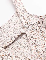 Kleid - Florales Muster - wei&szlig;