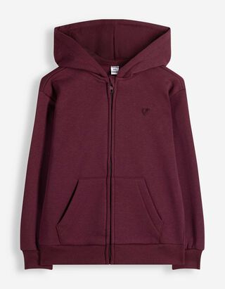 Sweatjacke - Stickerei - Dunkelrot