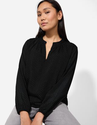 Bluză - Loose Fit - Negru