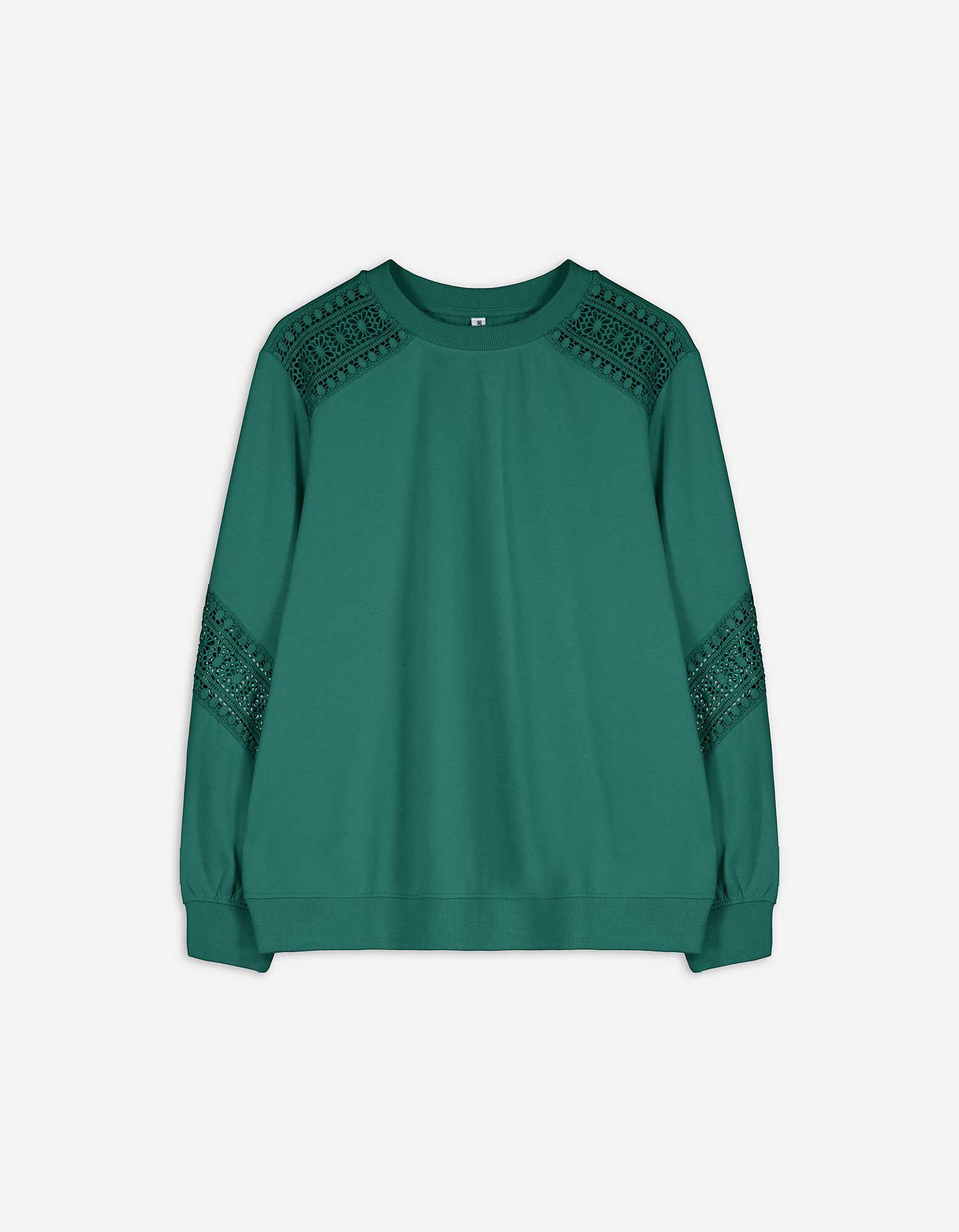 Trui Gehaakte kant donkergroen Takko Fashion