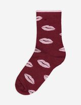 Chaussettes - Motif all-over - Rouge foncé