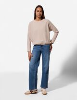 Langarmshirt - Fledermaus&auml;rmel - beige