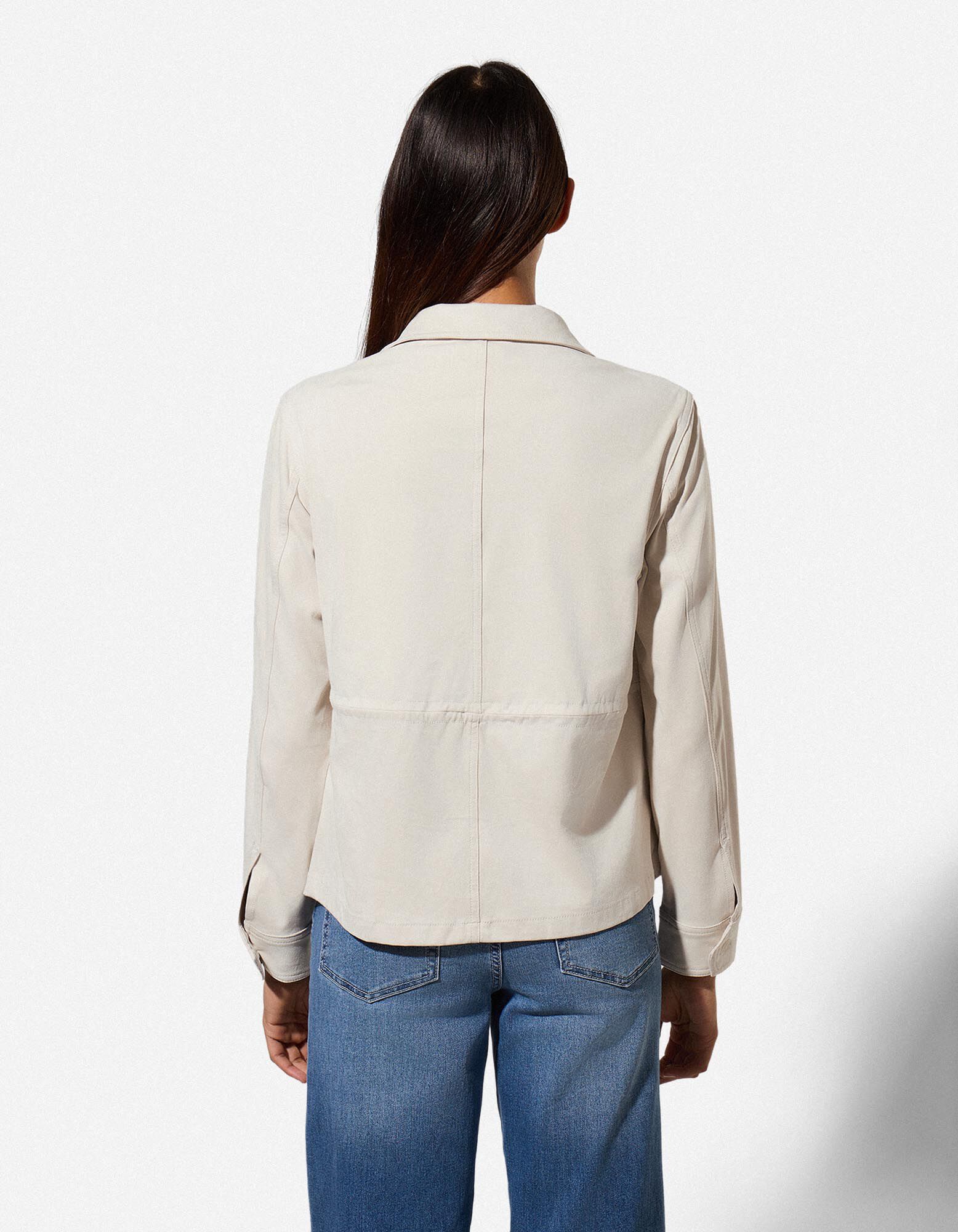 Jacke - Kunstleder - beige