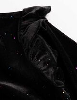 Robe - Tissu brillant - Noir